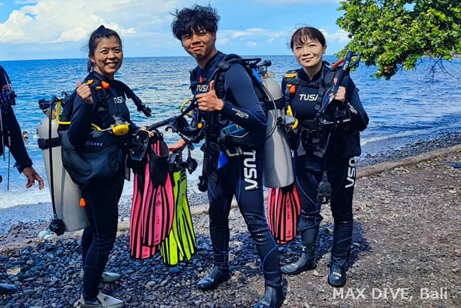 バリ島でオープンウォーターダイバーコース、2日目トランベンで海洋実習
