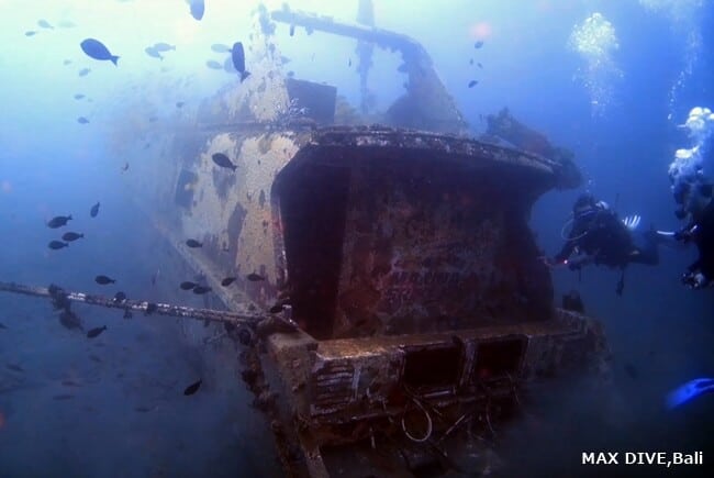 バリ島アメッドの沈没船marina srikandi、マリナレック、パチャレックと呼ばれている