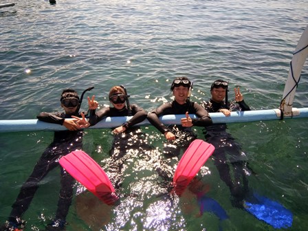 大学生，バリ島で体験ダイビング
