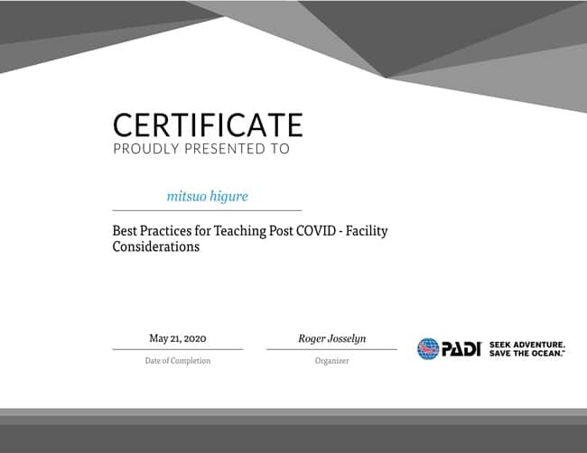 PADI　certificate Best Practices for Post COVID-19-1