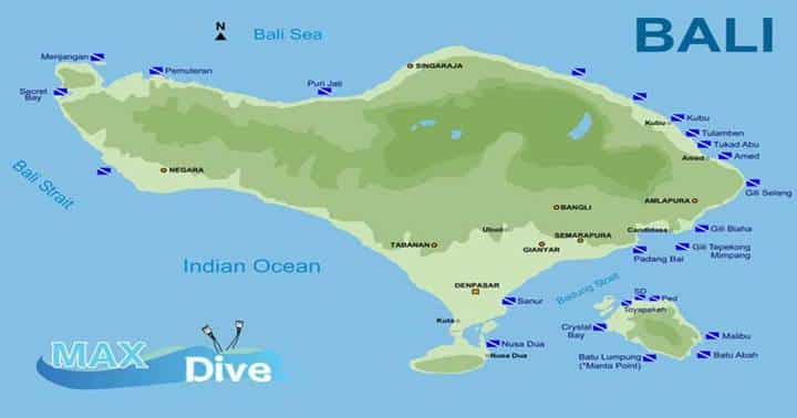 bali diving sites map