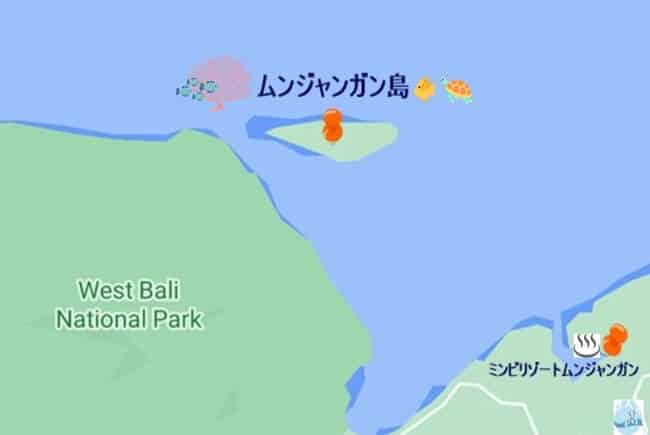 バリ島ムンジャンガンの地図