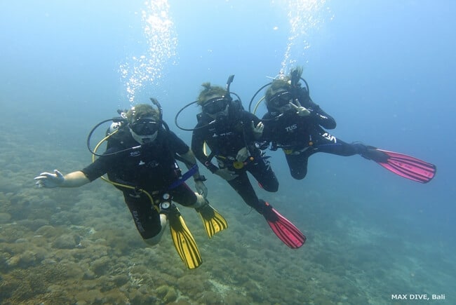 バリ島でダイビングライセンス取得、オープンウォーターダイバーコース、海洋実習
